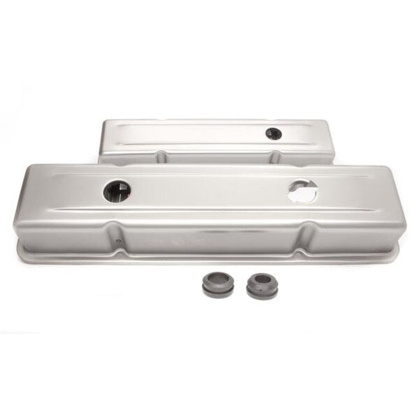 Racing Power Racing Power R9518RAW Steel Short OEM Style Valve Covers for 1978-1986 Small Block Chevy RPCR9518RAW - main